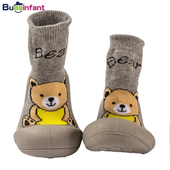 

Todders Boy Baby Shoes Cartoon Soft Knitted Shoe with Rubber Soles Infant Baby Girls Warm Socks Shoes Anti Slip Kids Slippers