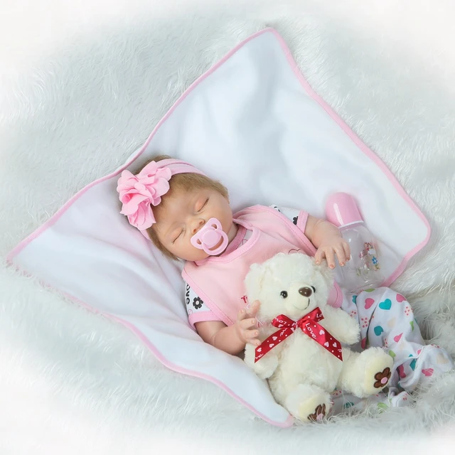 55cm Baby Reborn Dolls Half Silicone Body Real Sleeping Newborn Baby  Looking Bebe Doll Reborn Realista Boneca Girls Toys Gift - Dolls -  AliExpress