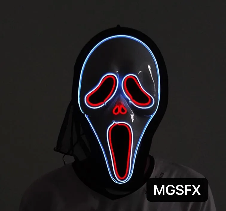 

EL Wire Light Up Neon Skull LED Mask For Halloween Concert