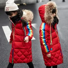 Russia Winter Boys girls Down Jacket Boy girl Warm Thick Duck Down & Parkas Children Casual Fur Hooded Jackets Coats -35 degrees