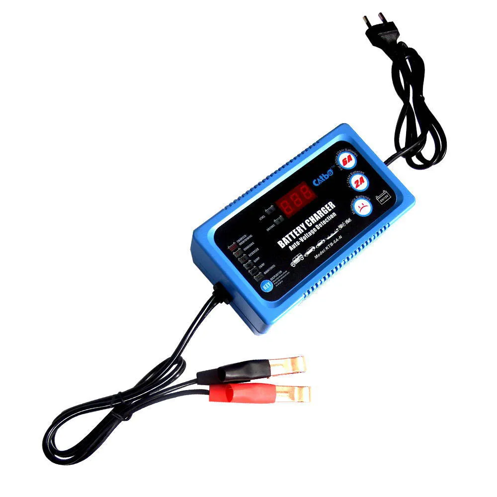 

6V 12V Full Automatic Smart Car Motorcycle Battery Charger 2A 6A Dry Auto Car Motorcycle Lead-Acid Batteries Charging Tool with