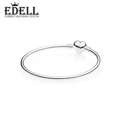 EDELL 925 пробы 100% Серебро оптовая продажа модные украшения талисманы Сердце Форма браслет и браслеты Best подарок для женщин