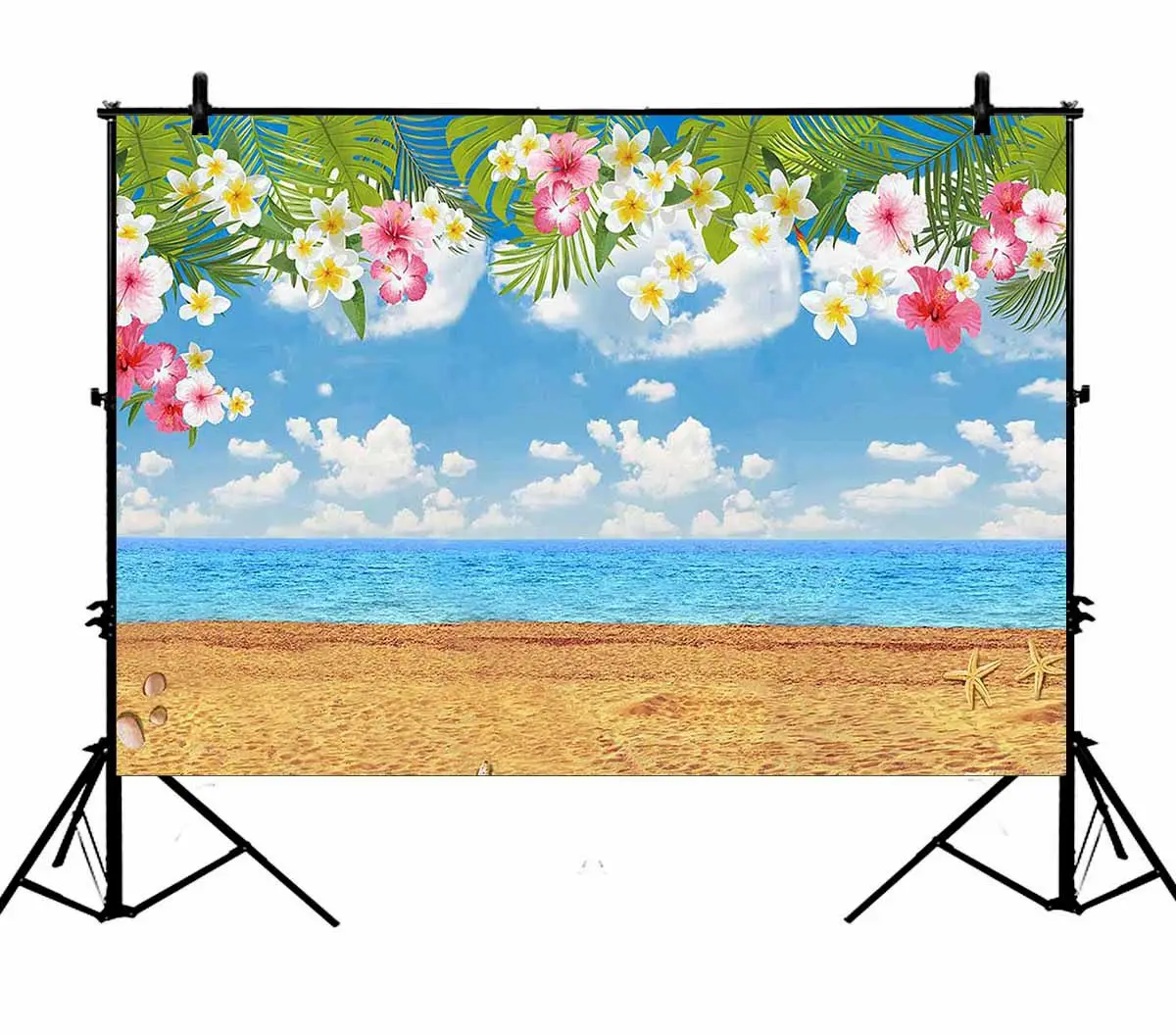 

5x7ft Tropical Hawaii Summer Beach Party Birthday Polyester Photo Background Portrait Backdrop