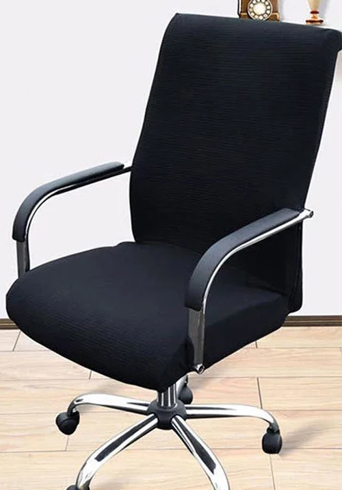 Новые эластичные офисные чехол на компьютерное кресло сбоку кресло крышка Recouvre шезлонг стрейч вращающийся Лифт чехлы для стульев - Цвет: black