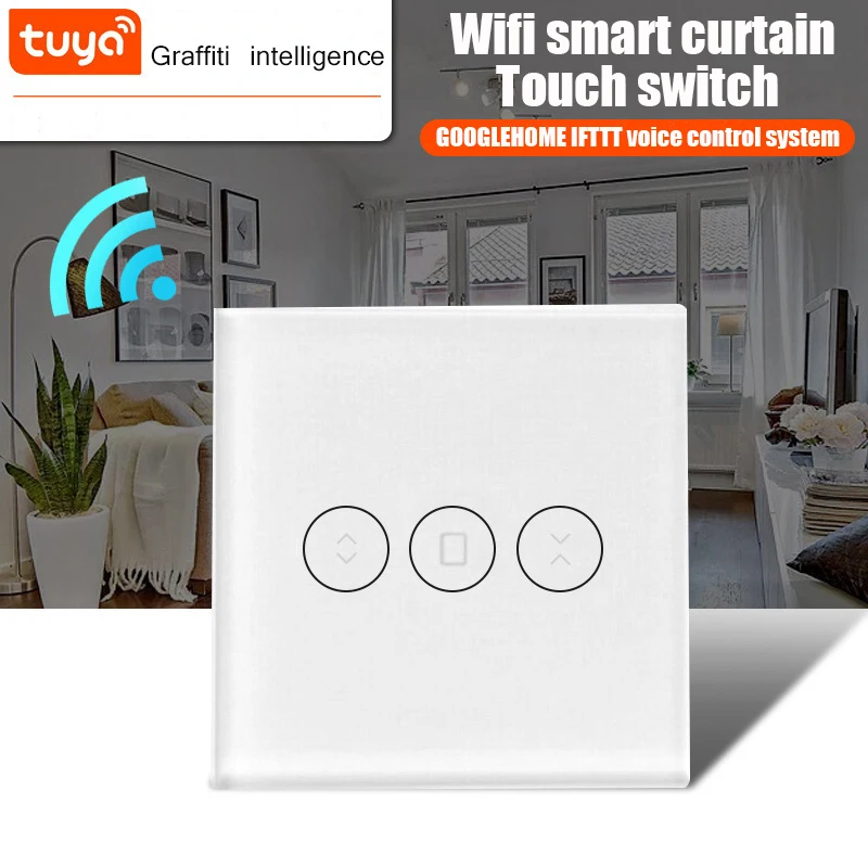 

Curtain Smart Wifi Switch, EU Smart Home Module Tuya Smart Life App Remote Control for Electric Motorized Curtain Blind Roller