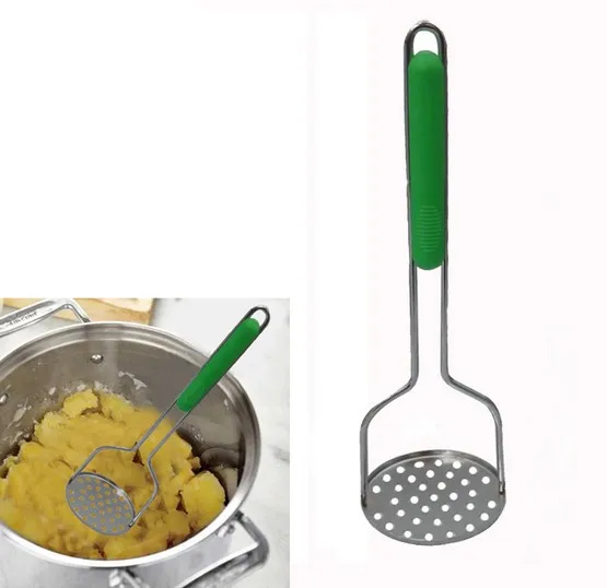 1PC Potato Masher Stainless Steel+Plastic Hand Held Mashed Potatoes