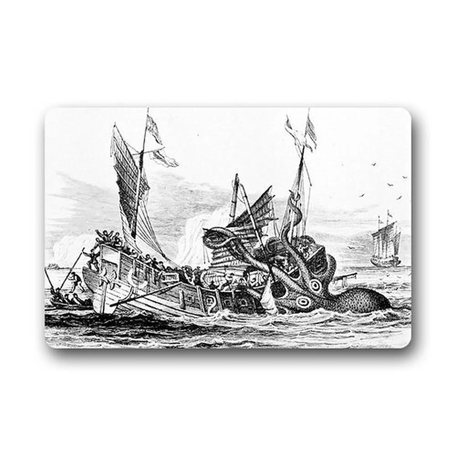 Memory Home Kraken Huge Octopus Attack Merchantman корабельный коврик для дома на открытом воздухе