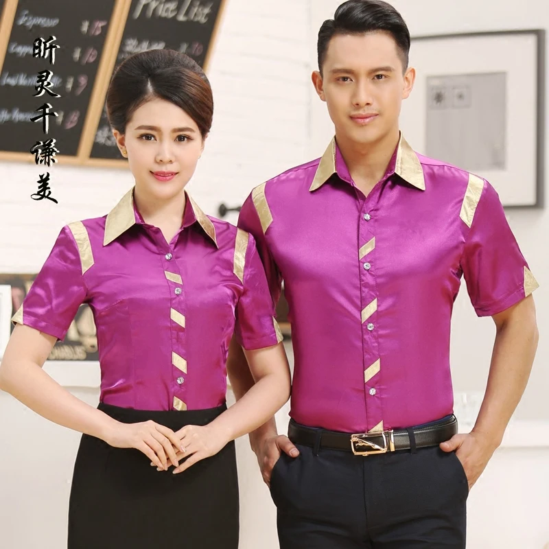 Женское летнее платье с коротким рукавом рукавом|uniform hotel|waiter uniformbar waiter uniform |