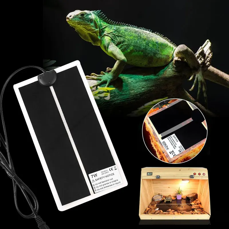 Reptile Brooder Chicken Coop Heater 220V-240V Pet Heat Mat Pad EU/US Reptile Warm for UK Plug Incubator 5/7/14/20W Brew Heating