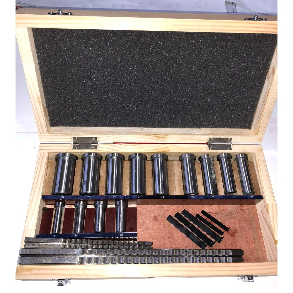 

22pcs Keyway Broach Bushing Shim Set Metric System 12-30 HSS Keyway Tool for CNC Top Quality