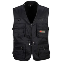 Мужской зеленый военный жилет и черный цвет жилет Мульти-карман путешествия или рабочая одежда прочного размера плюс