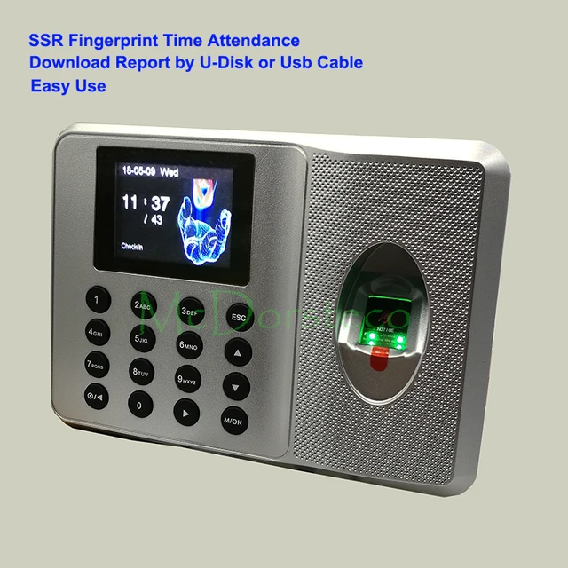 ssr biometric fingerprint time clock recorder attendance employee