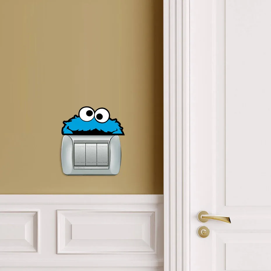 Peeping Cookie Monster полноцветная виниловая наклейка на стену цветная художественная