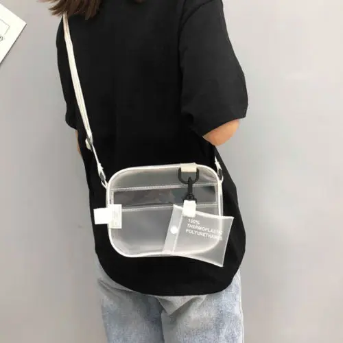 

Women PVC Jelly Transparent Shoulder Crossbody Bag Girl Messenger Handbag