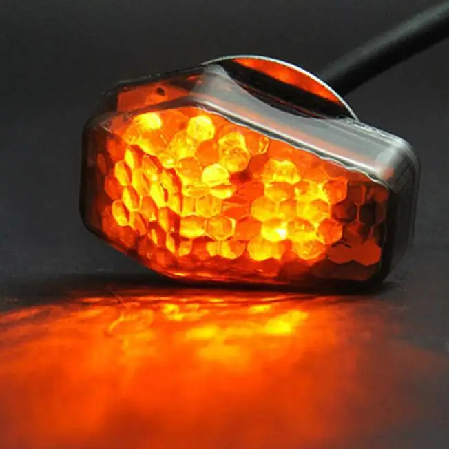 

New 15 Amber LED Flush Mount Smoke Turn Signal Indicator Blinker Light Universal Motorcycle Signal Lamp Accessories J01
