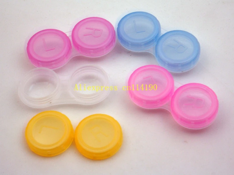 2000pcs/lot Fast shipping Transparent Mix colors Contact Lens Case