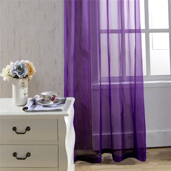 

Pure Sheer Curtain White Tulle Curtain Red Window Treatment Purple Panel Yellow Voile Tulle Kitchen Curtain Hot Sale Drapes