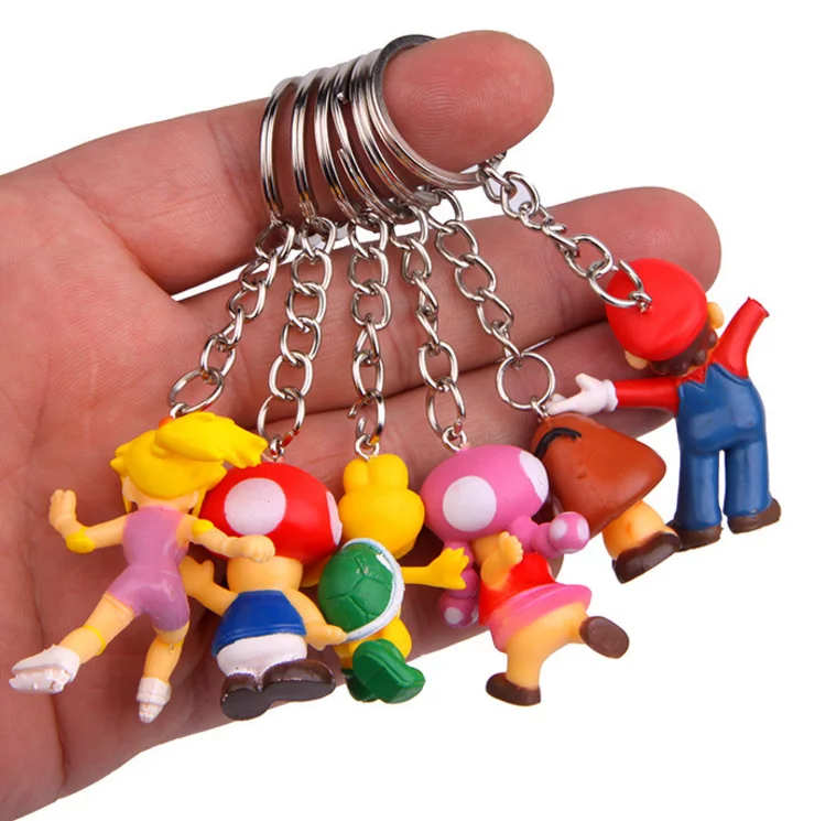 8 PCS/Set new Super Mario Bros Keychain Mini PVC Figure Toys Wario Luigi Donkey Kong Peach Bowser mario bros birthday gift 8 PCS/Set new Super Mario Bros Keychain Mini PVC Figure Toys Wario Luigi Donkey Kong Peach Bowser mario bros birthday gift