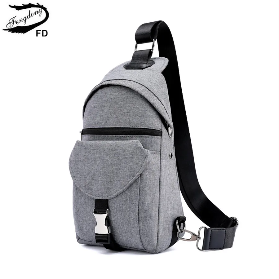 FengDong boy anti theft sling chest bag small one shoulder bags for men wateproof mini crossbody ...