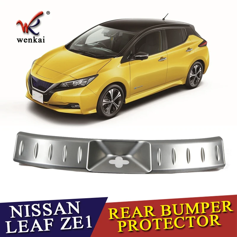For Nissan Leaf ZE1 2017 2018 2019 Car Stainless Rear Bumper Inner Sill