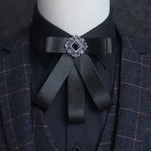 Формальные мужские и женские свадебные офисные банкетные вечерние тонкие рубашки с воротником галстук-бабочка Gravata слой сплав Стразы Лента форма галстук-бабочка