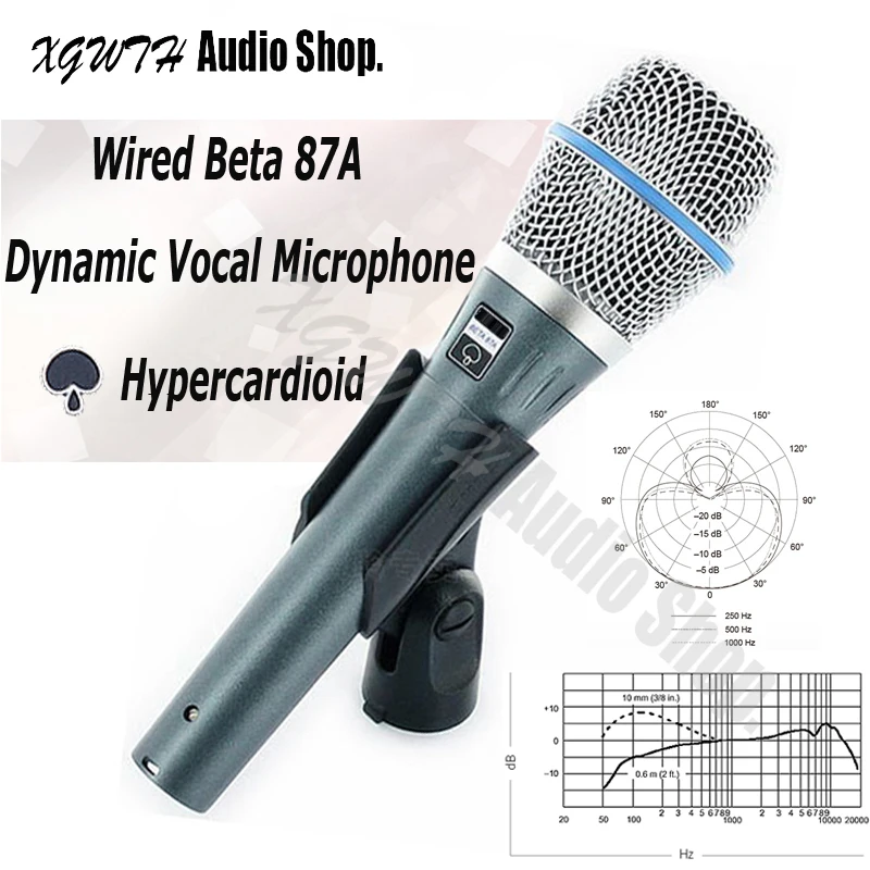 

Vocal Dynamic Super Cardioid Beta87A Beta 87 87A Mode Handheld Microphone Karaoke Mic Speaking Lectures Mic with Bag Clip