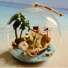 DIY 12 см парусный спорт Приключения стеклянный шар дом собрать подарок игрушки подарки для влюбленных День Святого Валентина Рождество год