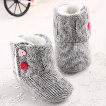 

Newborn Girl Baby Prewalker Keep Warm Shoes Boots Winter Super Warm Infant Toddler Princess Bebe Crib Snow Knitted Boot