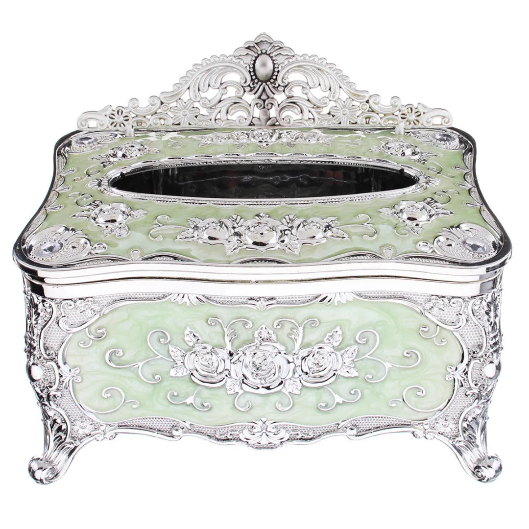 JX-LCLYL Elegant Gold Tissue Box Cover Chic Napkin Case Holder Hotel Home Decor Organizer