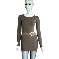 Женский свитер новый осенне-зимний стиль Топы модные кашемировые с длинными рукавами и круглым вырезом женские свитера платье полосатые