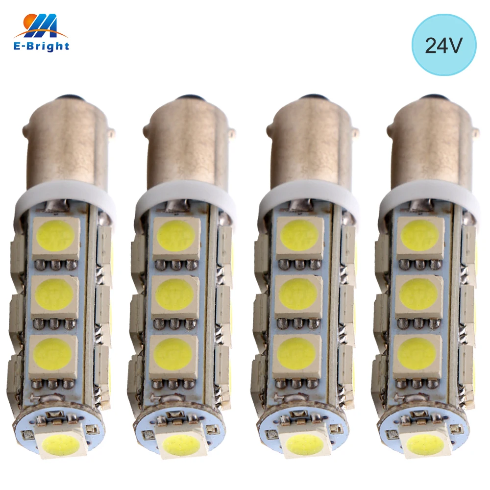 YM E Bright 24V 4PCS BA9S T11 T4W 5050 13 SMD LED Light Bulb Clearance