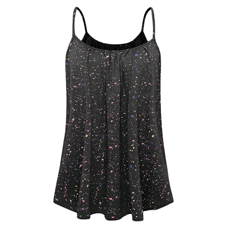 Buy Women Floral Dot Print Camisole Tunic Tops Summer
