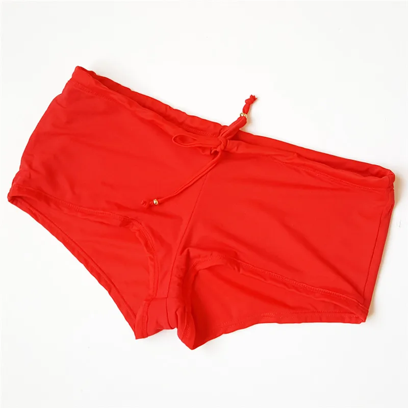 Красные женские плавки бикини большого размера, нейлоновые шорты, женские плавки для серфинга, купальный костюм, Раздельный купальник