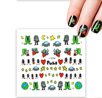

Stickers for Nails Water Decals Cool Alien Nail Sticker Slider Art design Decoration Manicure Foil Adhesive Wraps Pegatinas
