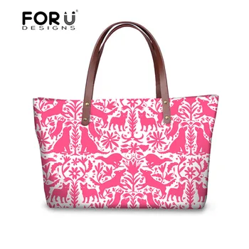 

FORUDESIGNS Women Handbags Dog Otomi Print Casual Tote Bags for Women 2018 Ladies Large Shoulder Bag Party Bags Bolsa Feminina