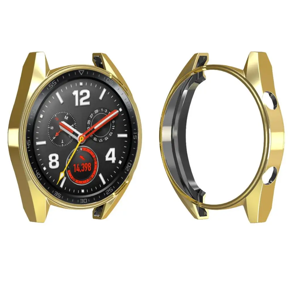 Гальванический ТПУ для huawei Watch GT2/GT элегантный/2Pro 2 Pro защитные ремни застежки чехол - Цвет: gold