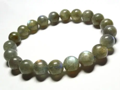 

huij 001671 Natural Blue Light Labradorite Bead Strectch Bracelet AAA 10 mm