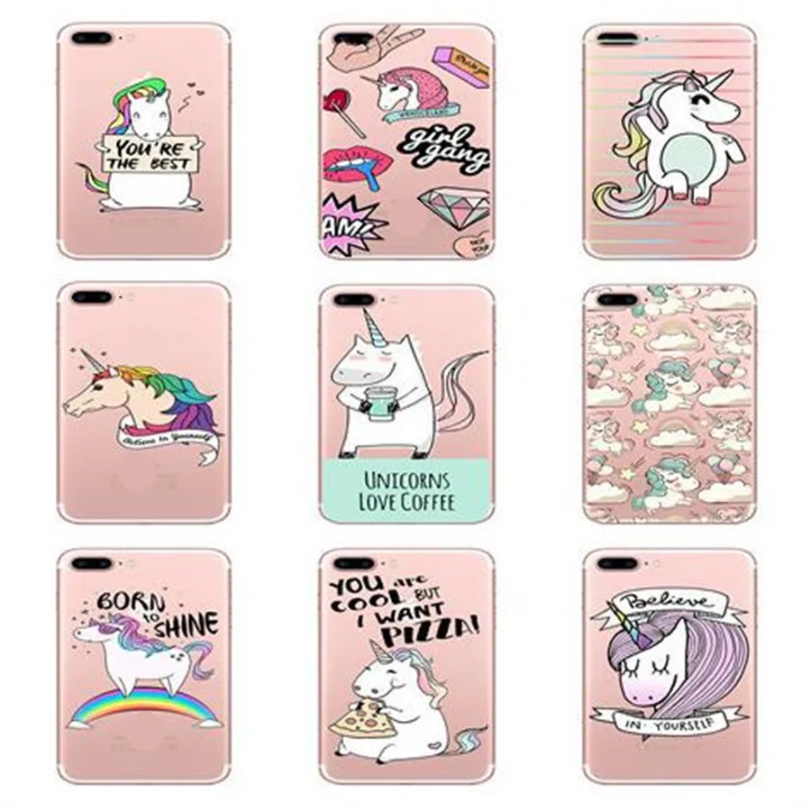 UVR Animal Cartoon Childhood Lovely Unicorn Phone Case For Iphone X 8 7 6S PLUS Mobile Cases Bag Back Covers Capa Paint |