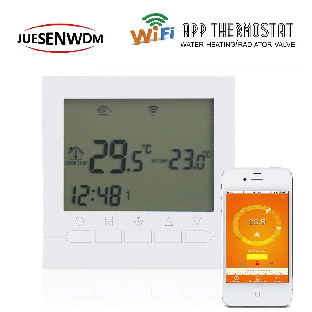 

Russian English Remote Controls room thermostat WIFI APP double Features for underfloor heating and gas boiler
