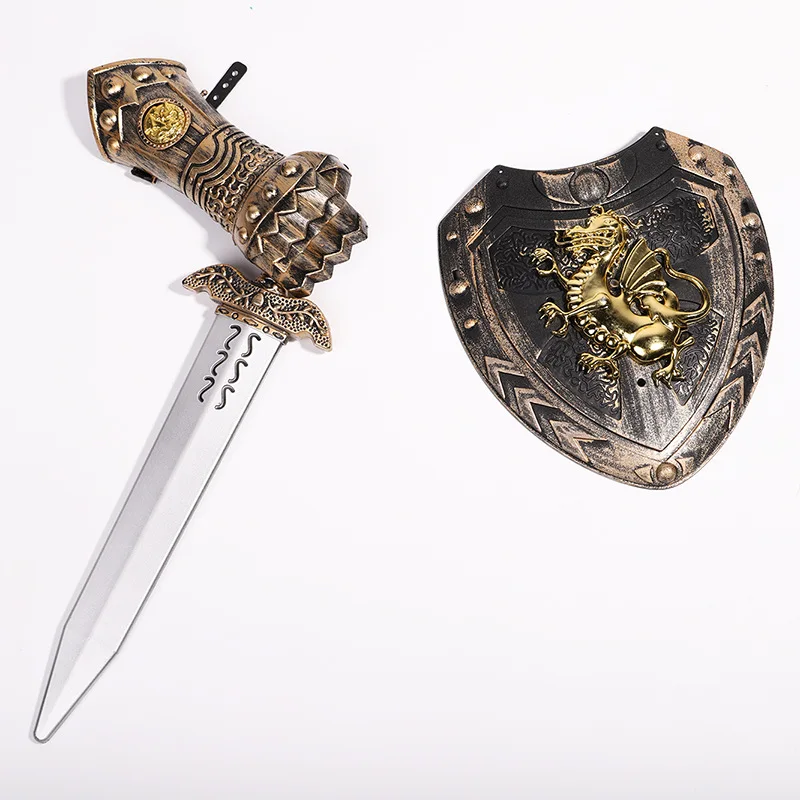 

Snailify Roman Knight Cosplay Props for Kids Shield Sword Glove Warrior Weapons Boys Halloween Costume Child Toy Party Supplies