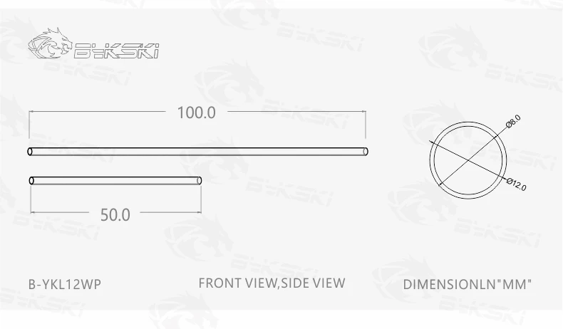 BYKSKI из оргстекла ПММА/PETG жесткая туба(OD12mm/OD14mm/OD16mm)+ 2 мм толщина+ 50 см длина Прозрачная Жесткая труба 2 шт./лот