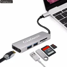 Thunderbolt 3 Hub USB-C USB 3.1 Type C to HDMI 4K 30Hz 2xUSB3.0 Hub TF SD Card Type-C PD Mini Dock Adapter for Macbook Pro 2017