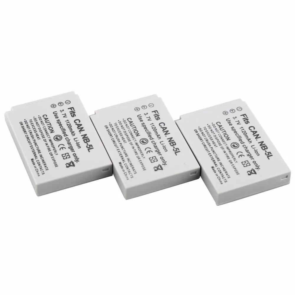 3 шт. батарея для Canon IXUS 800 850 860 870 900 90 950 960 970 980 990 IS IXY 810 820 830|battery for canon|nb 5lbattery nb-5l |