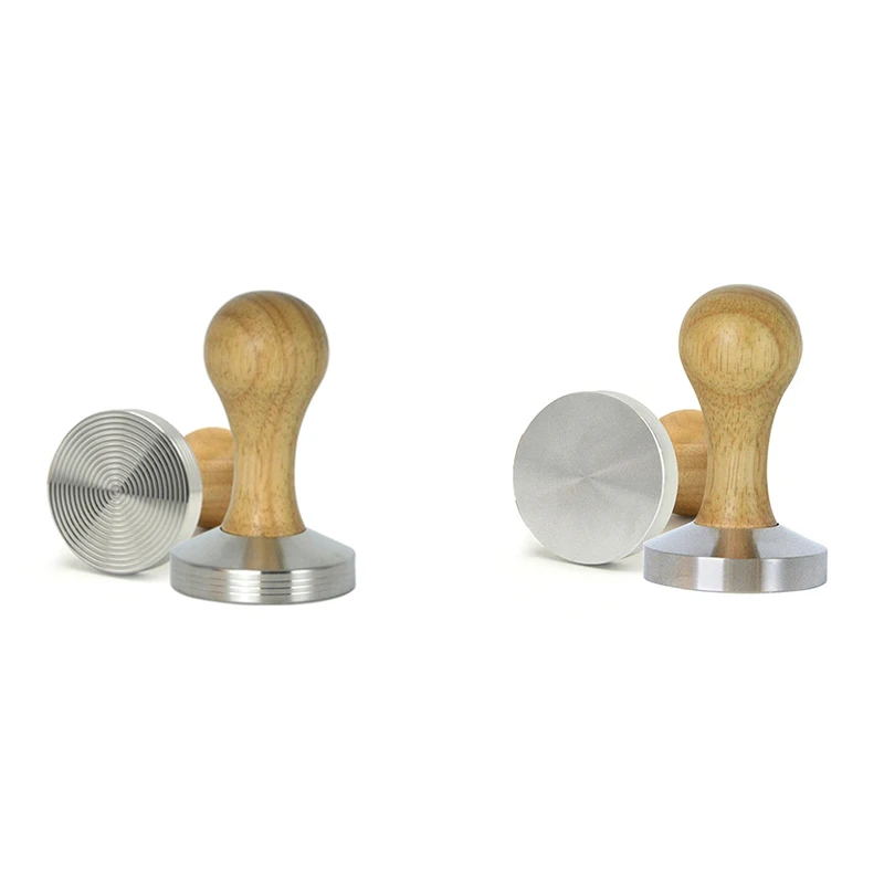 58MM Stainless Steel Coffee Tamper Oak Handle Flat Base Thread Bottom Coffee Powder Hammer new2018 58MM Stainless Steel Coffee Tamper Oak Handle Flat Base Thread Bottom Coffee Powder Hammer new2018