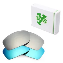 2 пары mryok ПОЛЯРИЗОВАННЫЕ замены Оптические стёкла для Oakley Fives Squared Солнцезащитные очки для женщин Ice Blue& Silver Титан