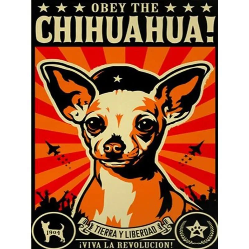 

Full Diamond Embroidery 5D DIY Diamond Painting "Obey The Chihuahua!" Cross Stitch Picutre Of Mosaic Craft Home Decoration GT