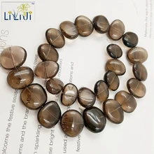LII Ji натуральный камень дымчатый кварц неправильной овальной формы 14x18-16x20mmbeads DIY ювелирных изделий браслет ожерелье около 39 см