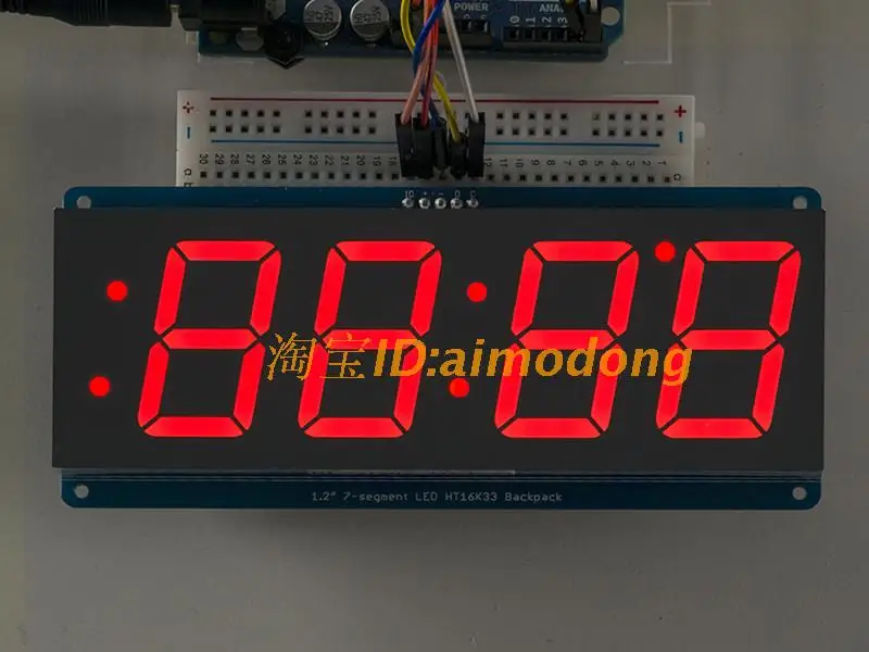 

Red 1.2' 4 Digit 7 Seven Segment LED Display Clock IIC time