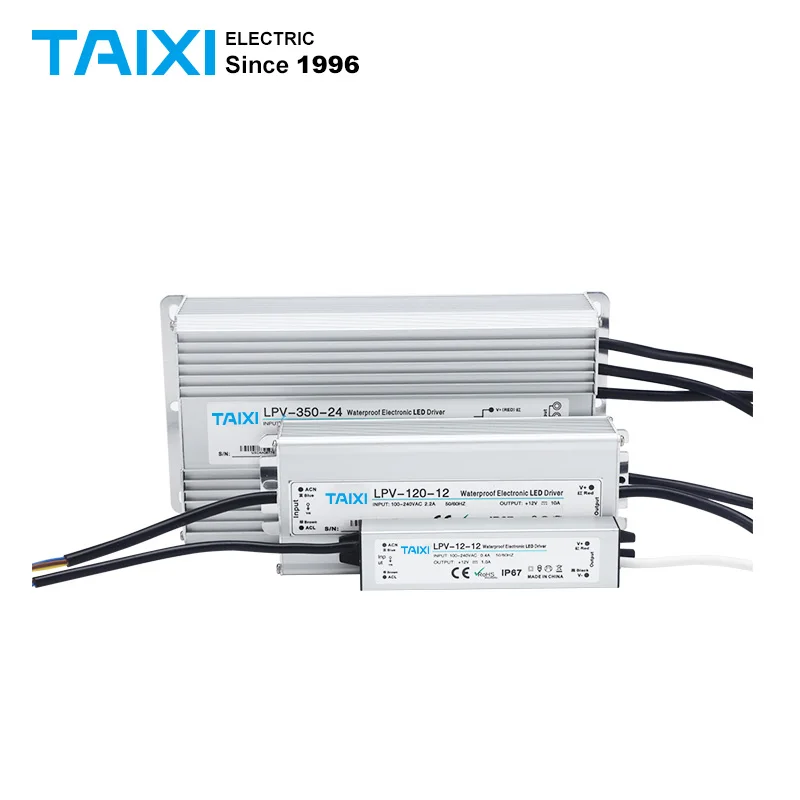 

TAIXI Outdoors IP67 Waterproof LED light Strip Switching Power Supply DC12V 24V 27V 36V 48V 60V 12W 24W 60W 100W 150W 240W SMPS