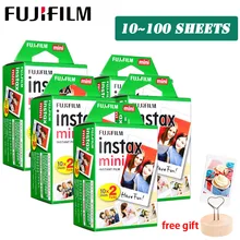 Белая пленка Fujifilm Instax Mini 9 3 дюйма 10 20 30 40 50 60 100 листов для камеры моментальной печати Polaroid FUJI Mini 9 8 7s 70 90